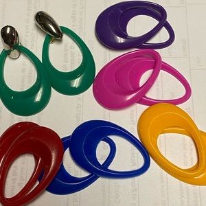 Retro Interchangeable Plastic Dangling Earrings